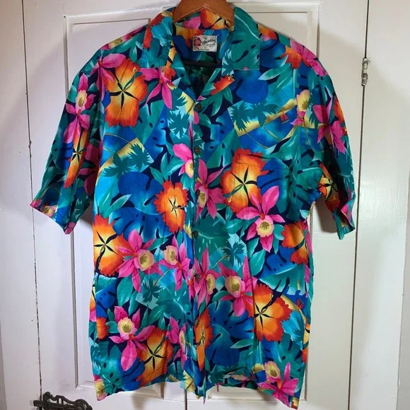 Hilo Hattie Mens XL Aloha Hawaiian Shirt Tropical Floral Print Made in Hawaii - Picture 2 of 12